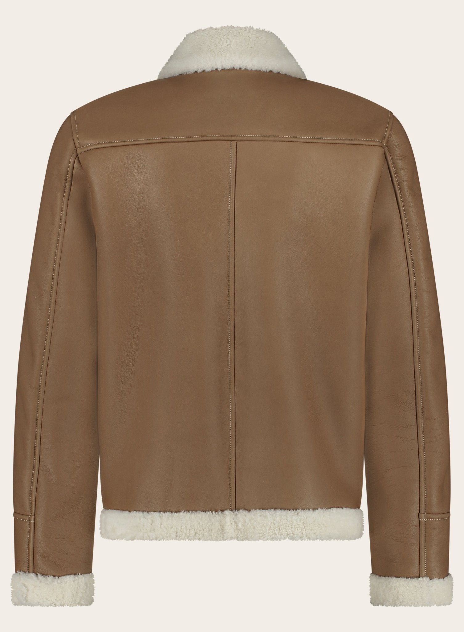 Shearling bomber van leer | Camel