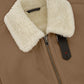 Shearling bomber van leer | Camel