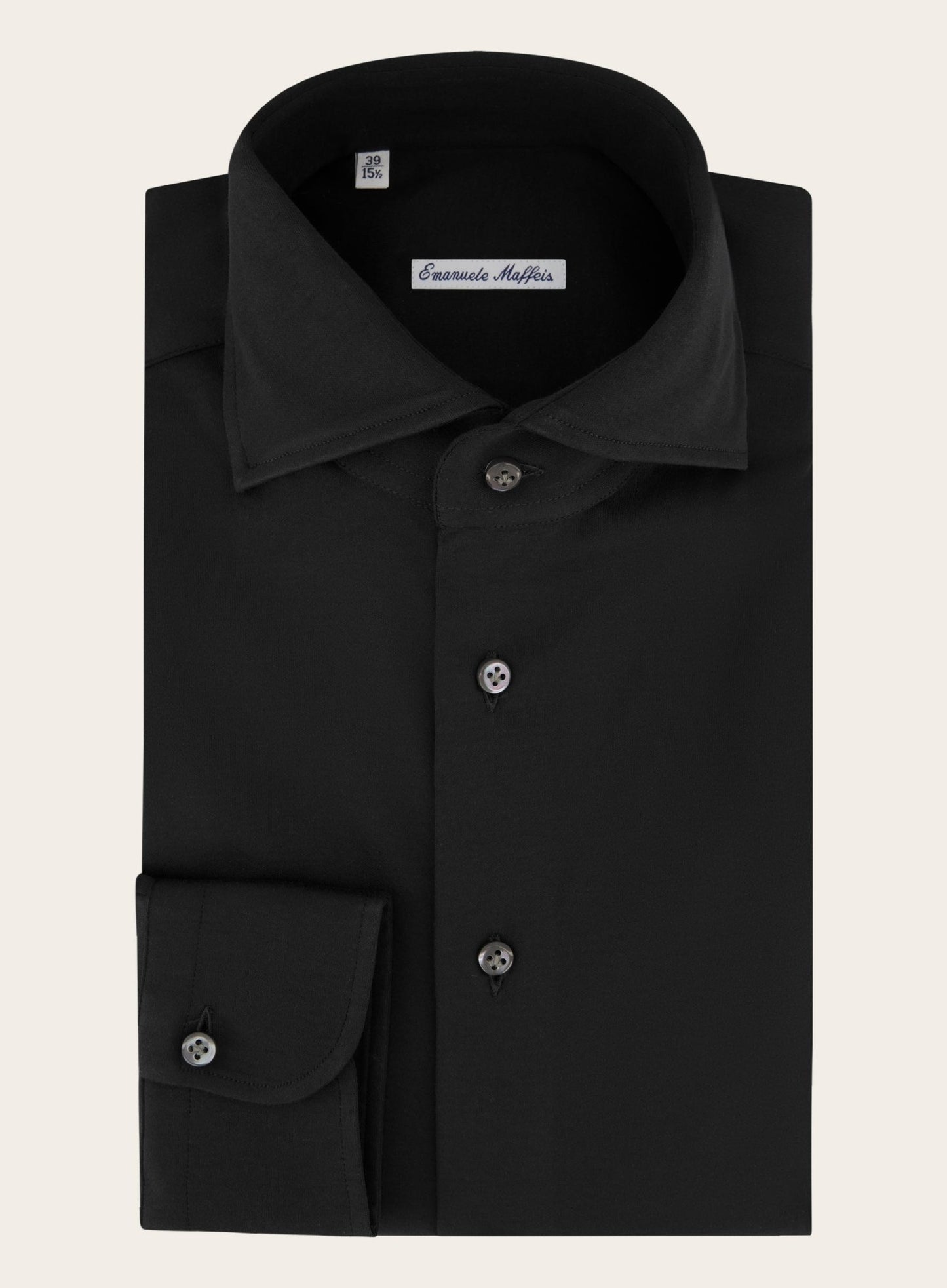 Regular-fit shirt van katoen | Zwart