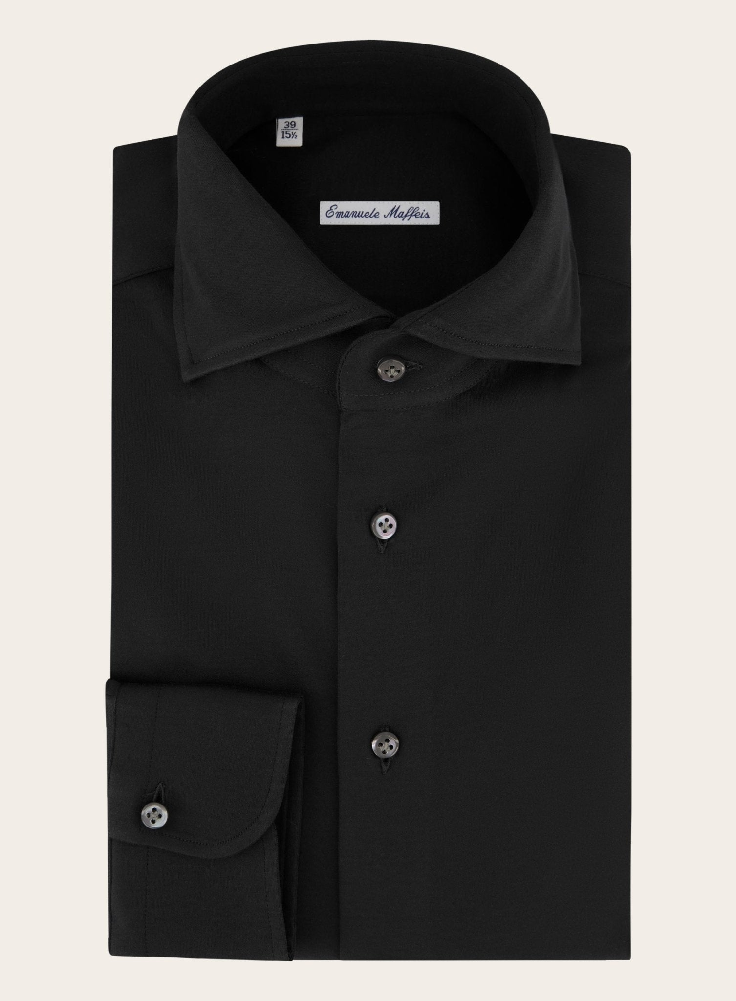 Regular-fit shirt van katoen | Zwart