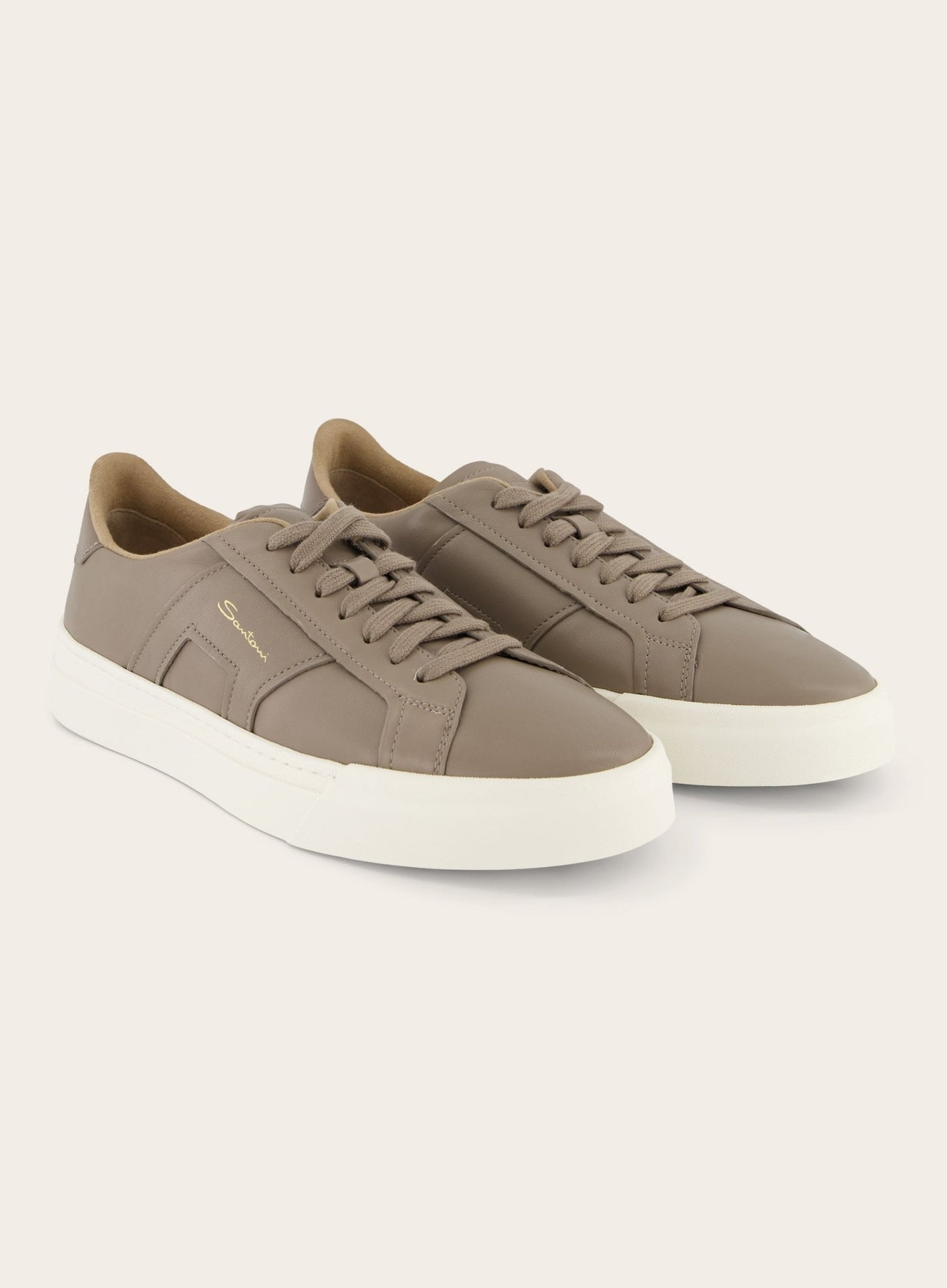 Gloria sneakers van leer | TAUPE