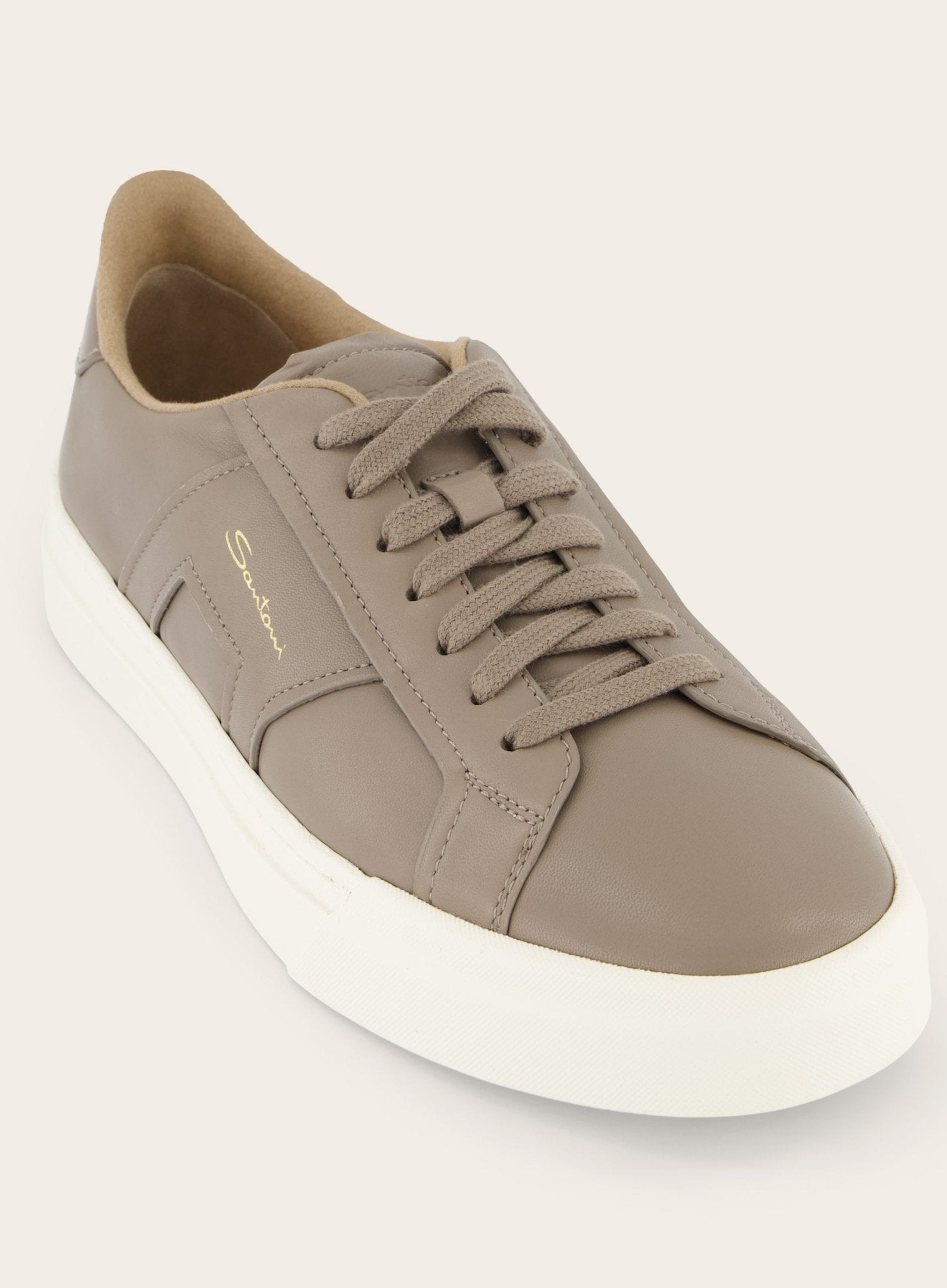 Gloria sneakers van leer | TAUPE