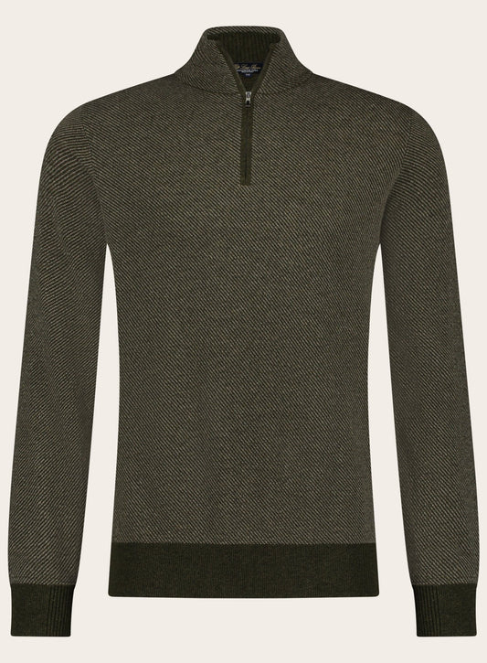 Classic half-zip van babycashmere | Groen 