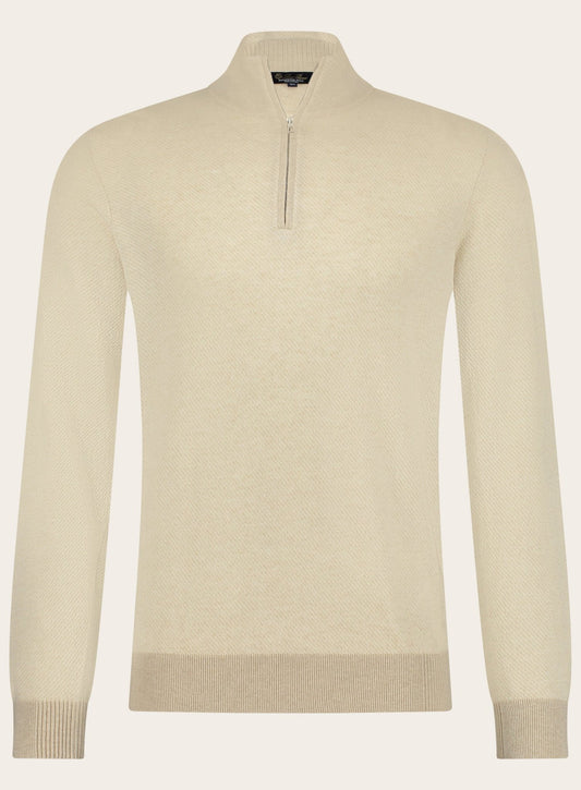 Classic half-zip van babycashmere | Beige