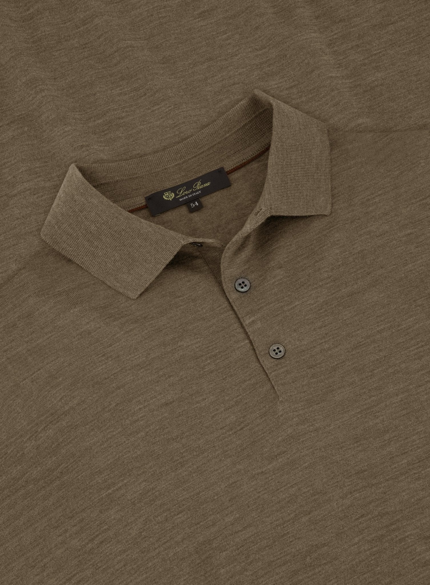 Polo met lange mouwen van wol | TAUPE