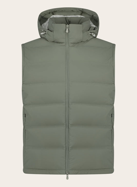 Gewatteerde bodywarmer met capuchon | Groen 