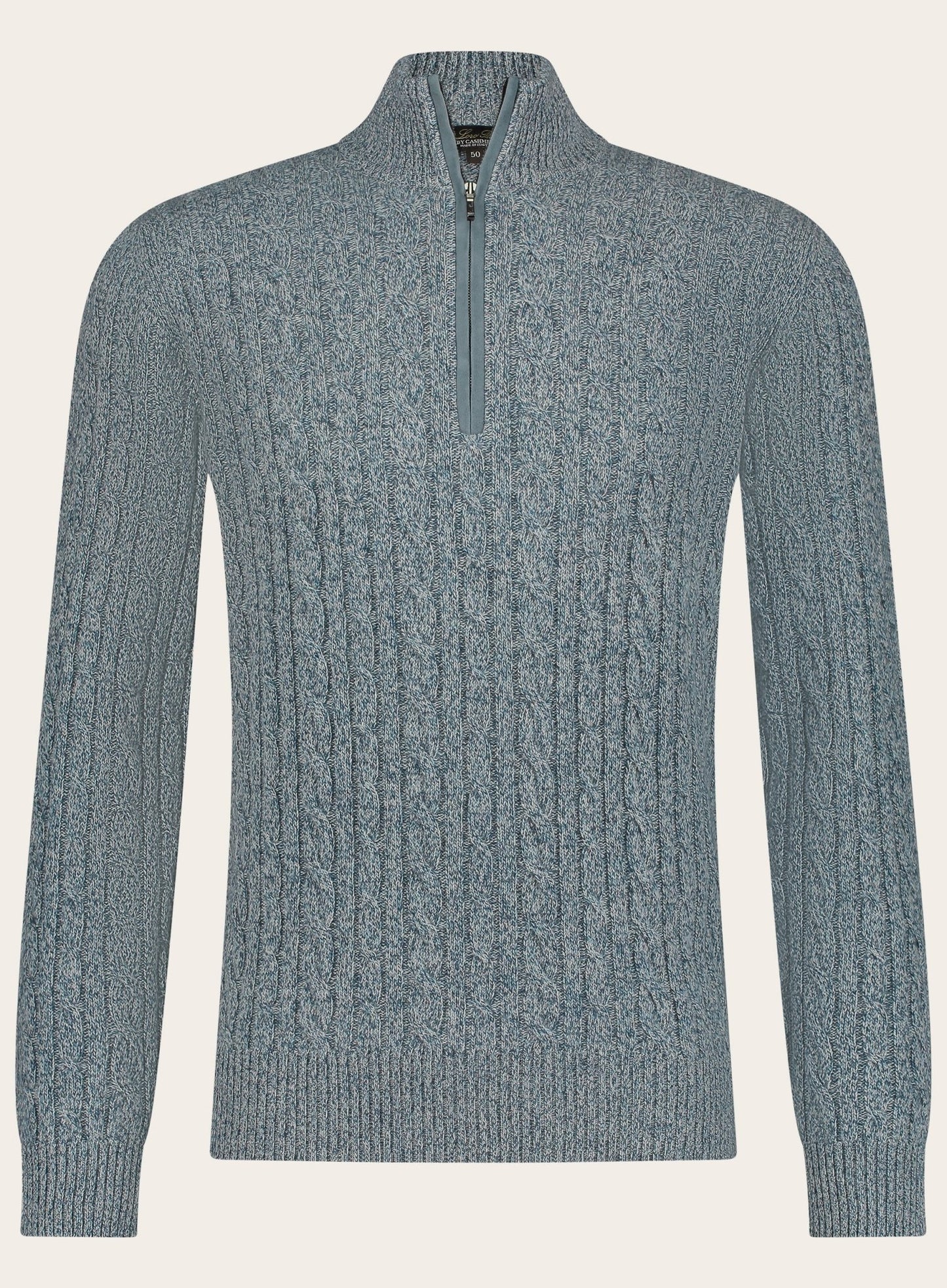 Treccia Jumper van babycashmere | Blauw 