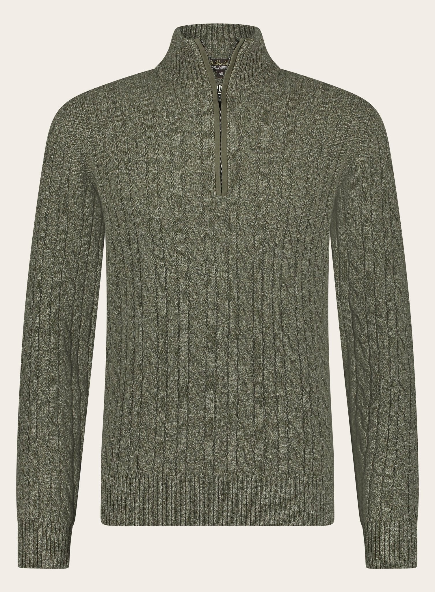 Treccia Jumper van babycashmere | Groen  