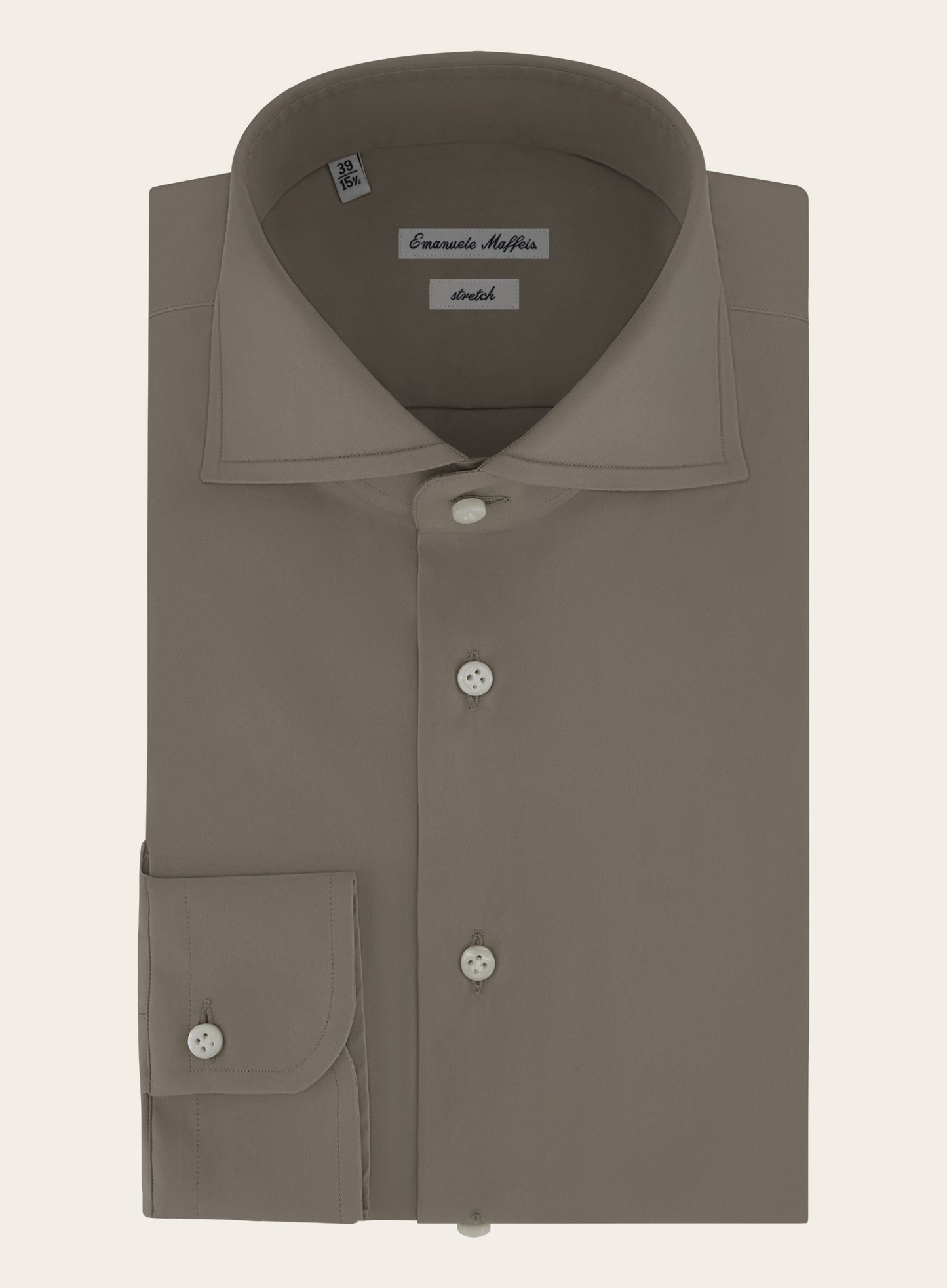 Stretch shirt van katoen | TAUPE