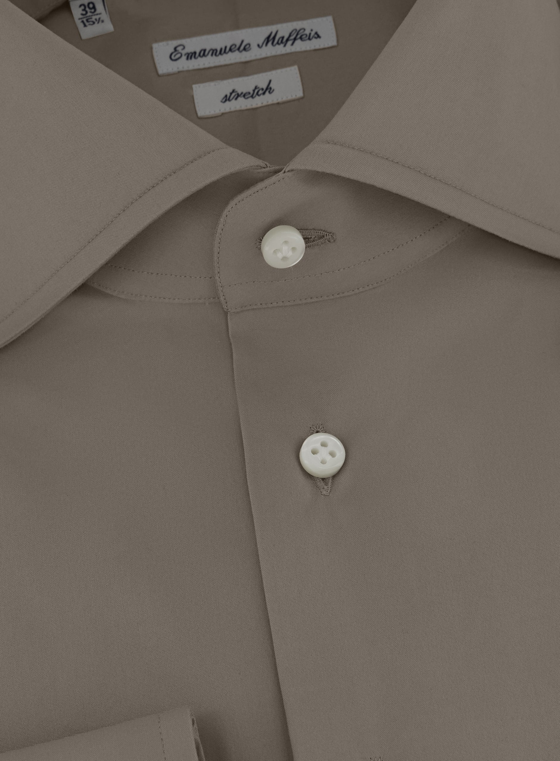 Stretch shirt van katoen | TAUPE