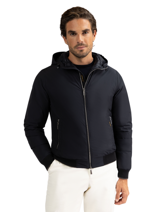 Waterafstotende jas met capuchon | BLUE NAVY