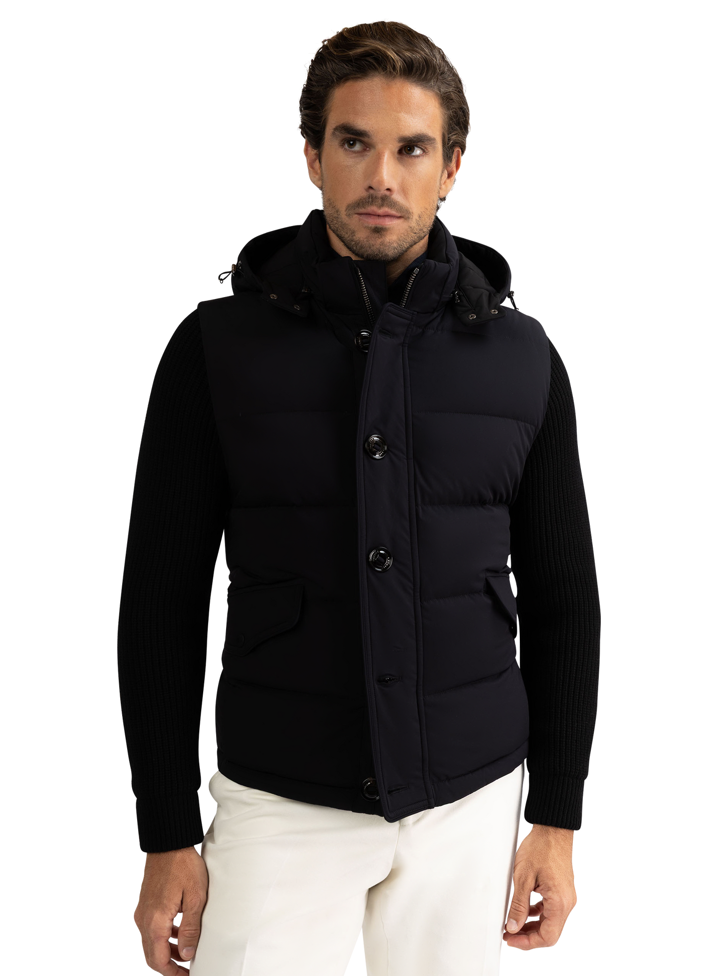Gewatteerd jack met capuchon | BLUE NAVY