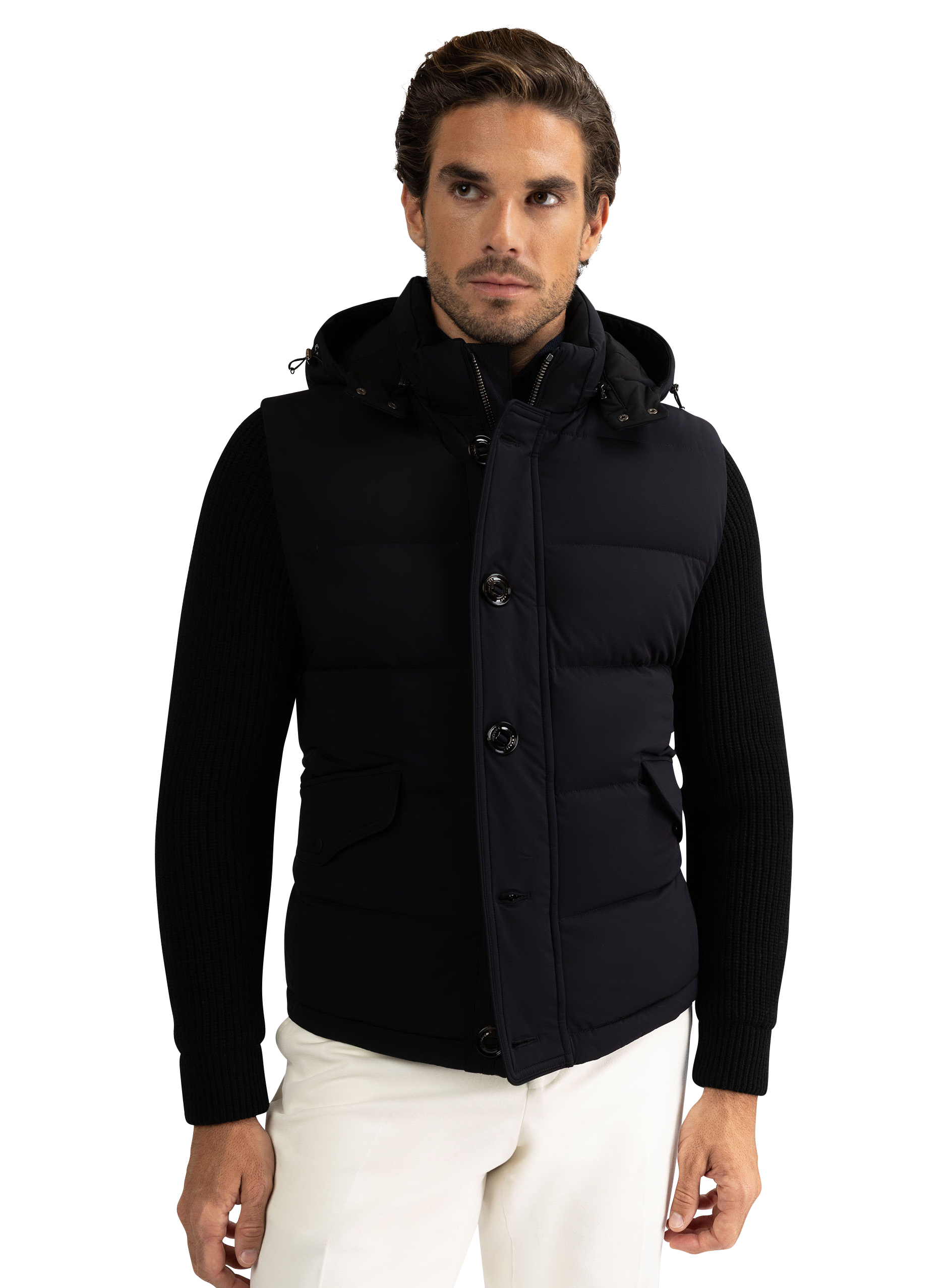 Gewatteerd jack met capuchon | BLUE NAVY