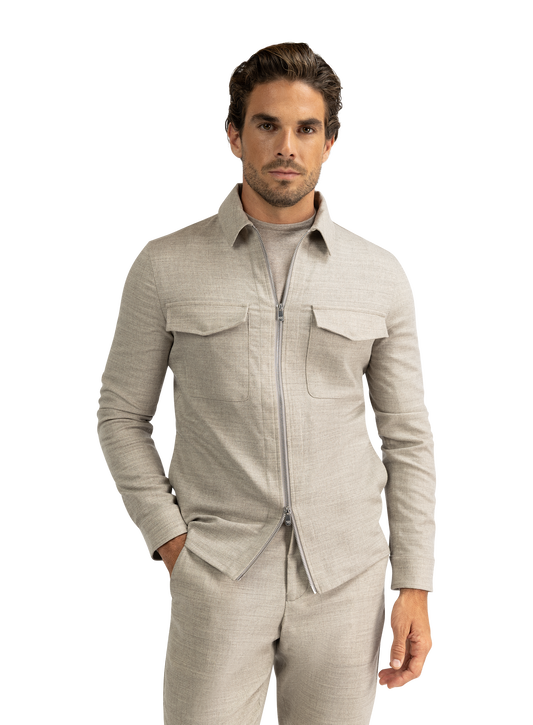 Urus overshirt van wol en cashmere | Beige