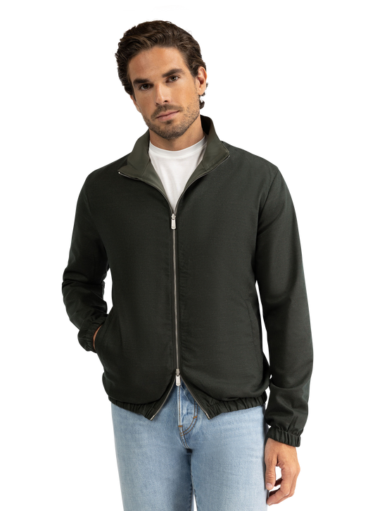 Reversible jack van wol en cashmere | Groen 