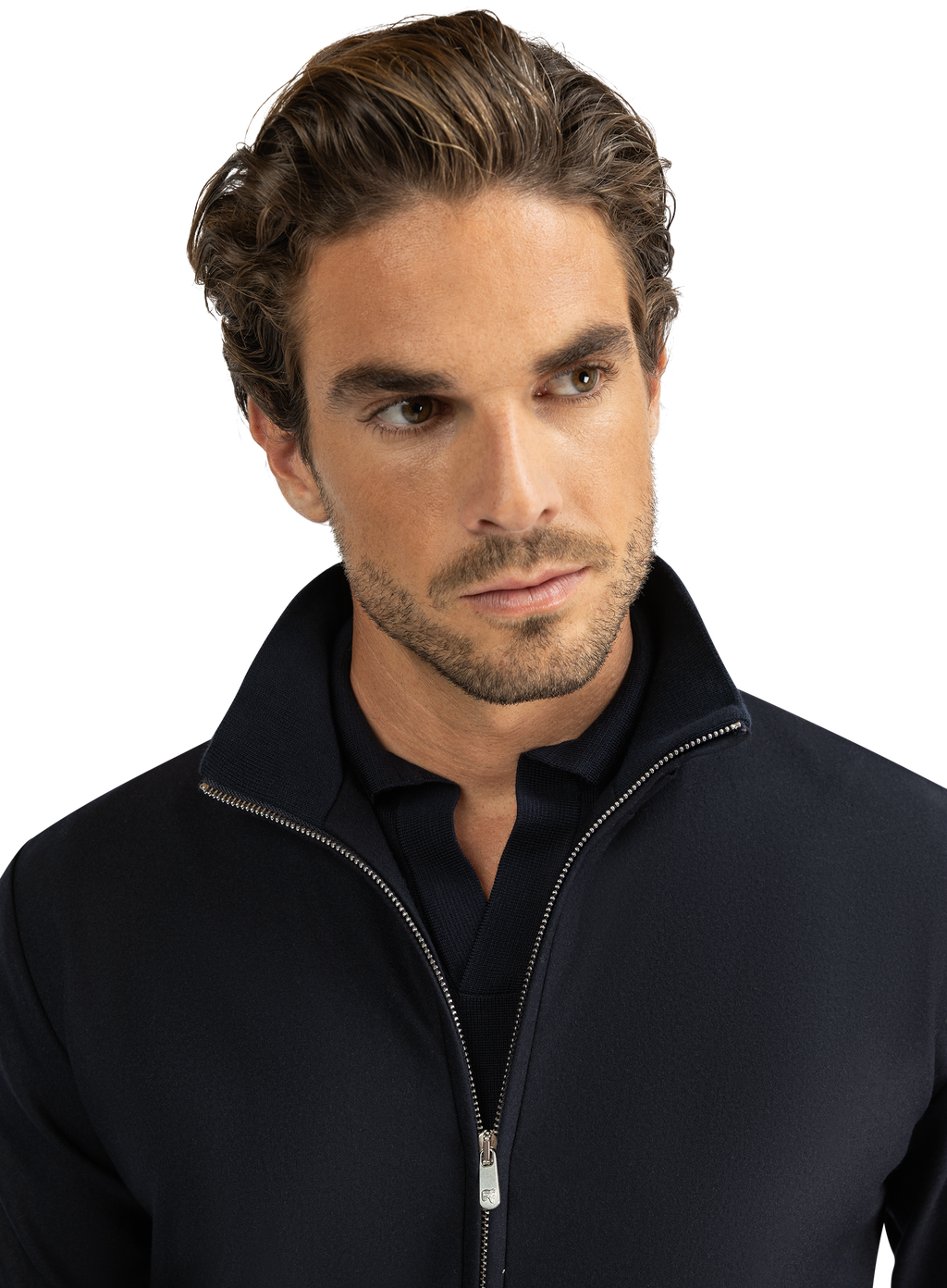 Bomberjack van cashmere | FULL_WIDTH | MODEL | BLUE NAVY
