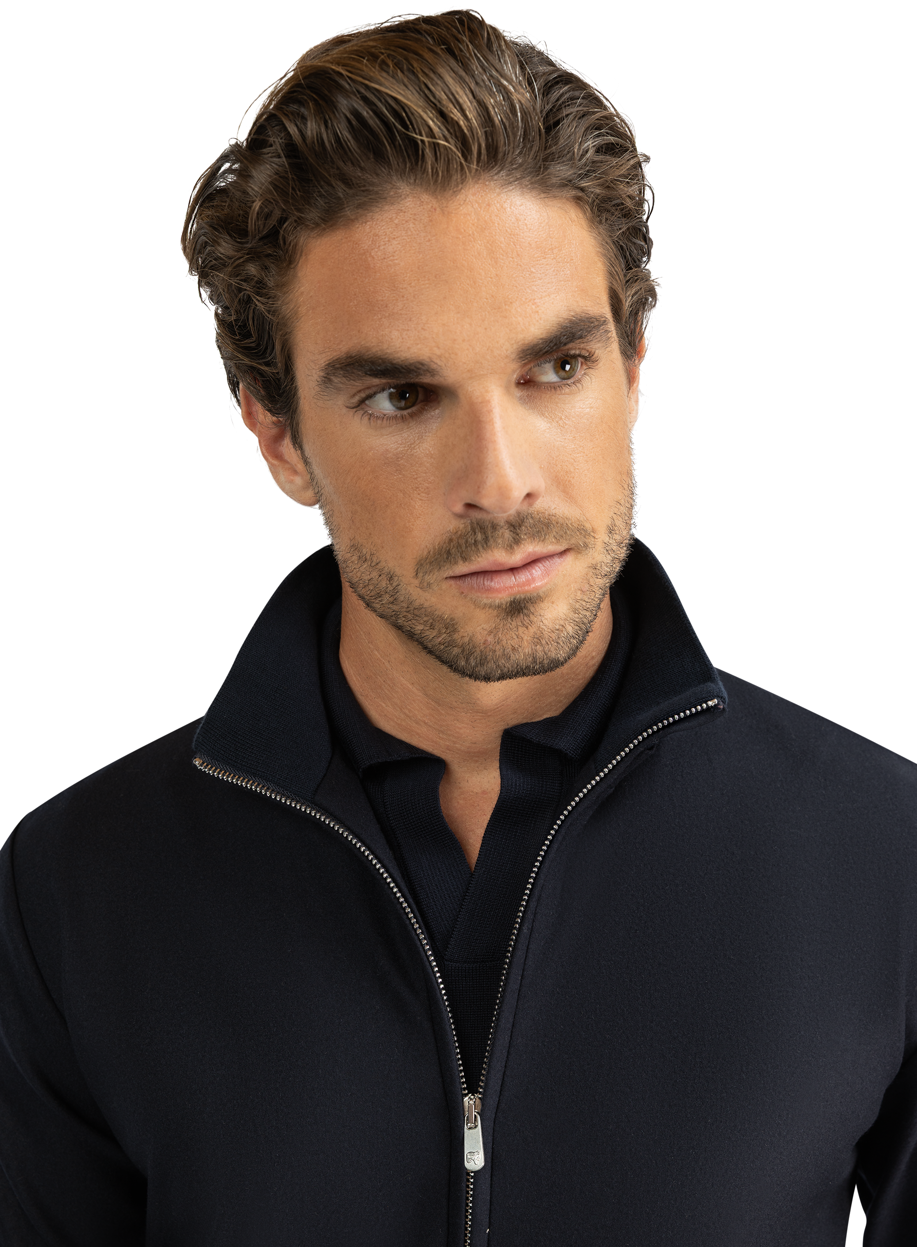 Bomberjack van cashmere | FULL_WIDTH | MODEL | BLUE NAVY