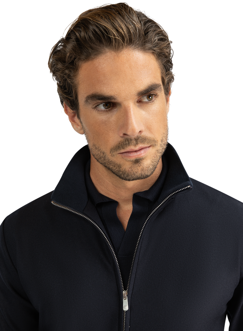 Zip cardigan made of wool and cashmere