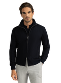 Bomberjack van cashmere | FULL_WIDTH | MODEL | BLUE NAVY
