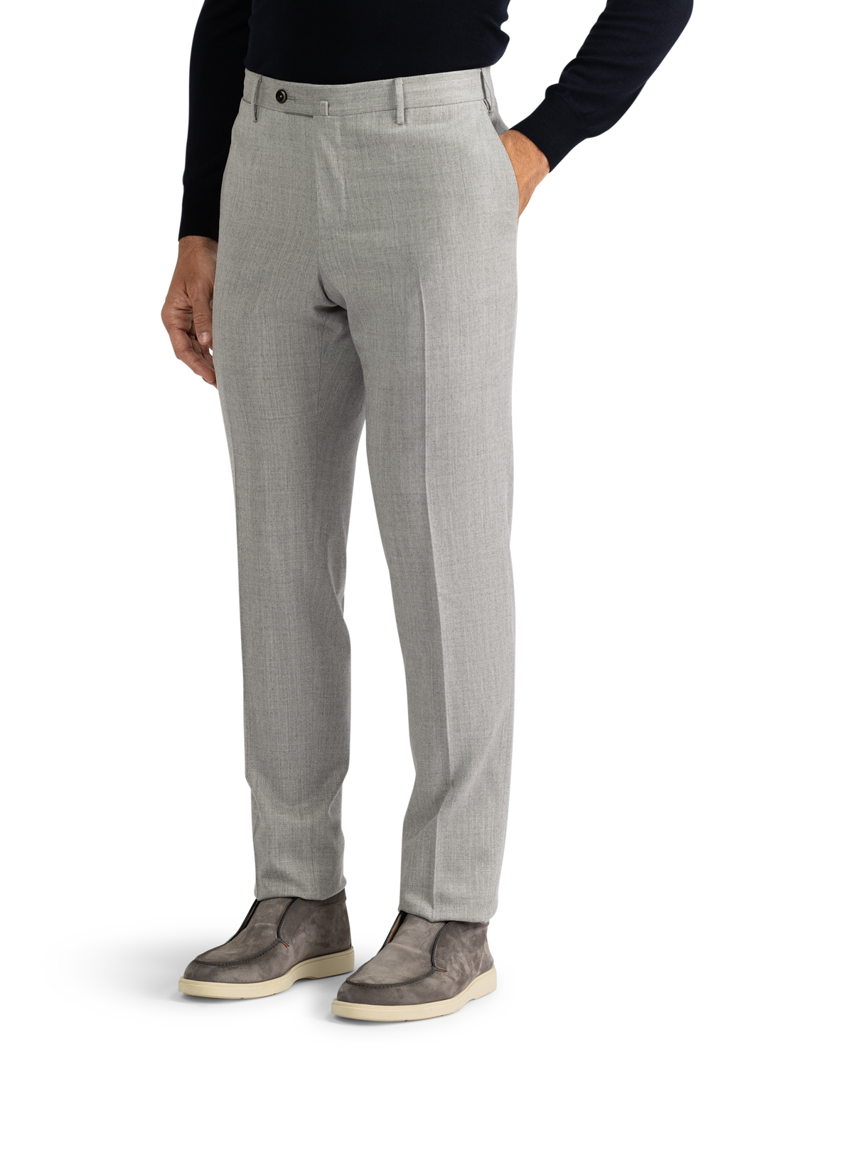 Pantalon van wol en zijde | MODEL | FULL_WIDTH | L.Grijs