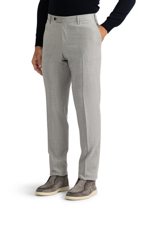 Pantalon van wol en zijde | L.Grijs