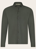 Shirt van virgin wol | Groen