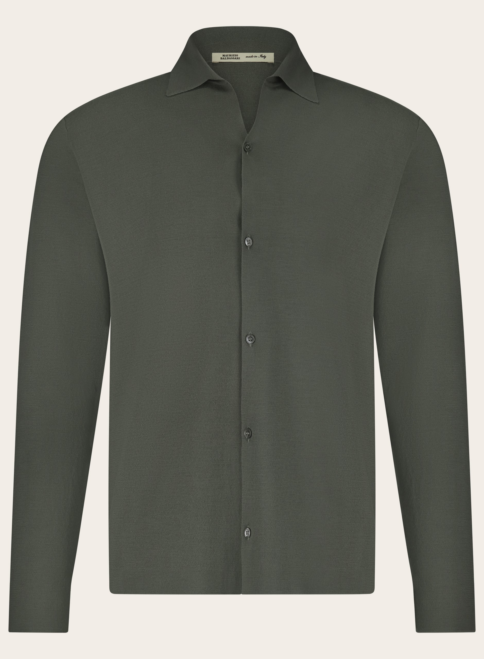 Shirt van virgin wol | Groen