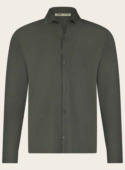 Shirt van virgin wol | Groen