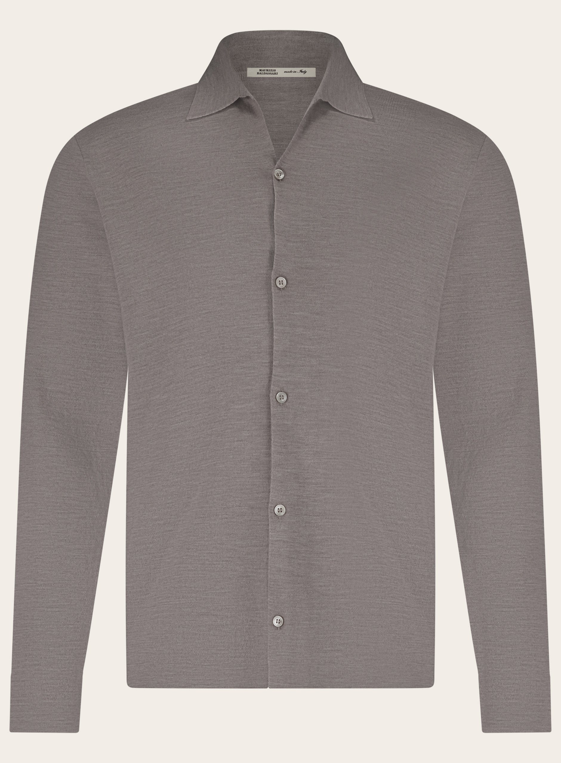 Shirt van virgin wol | Beige