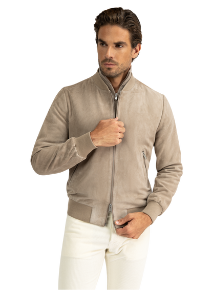 DIDIER Bomberjack van suède | Beige