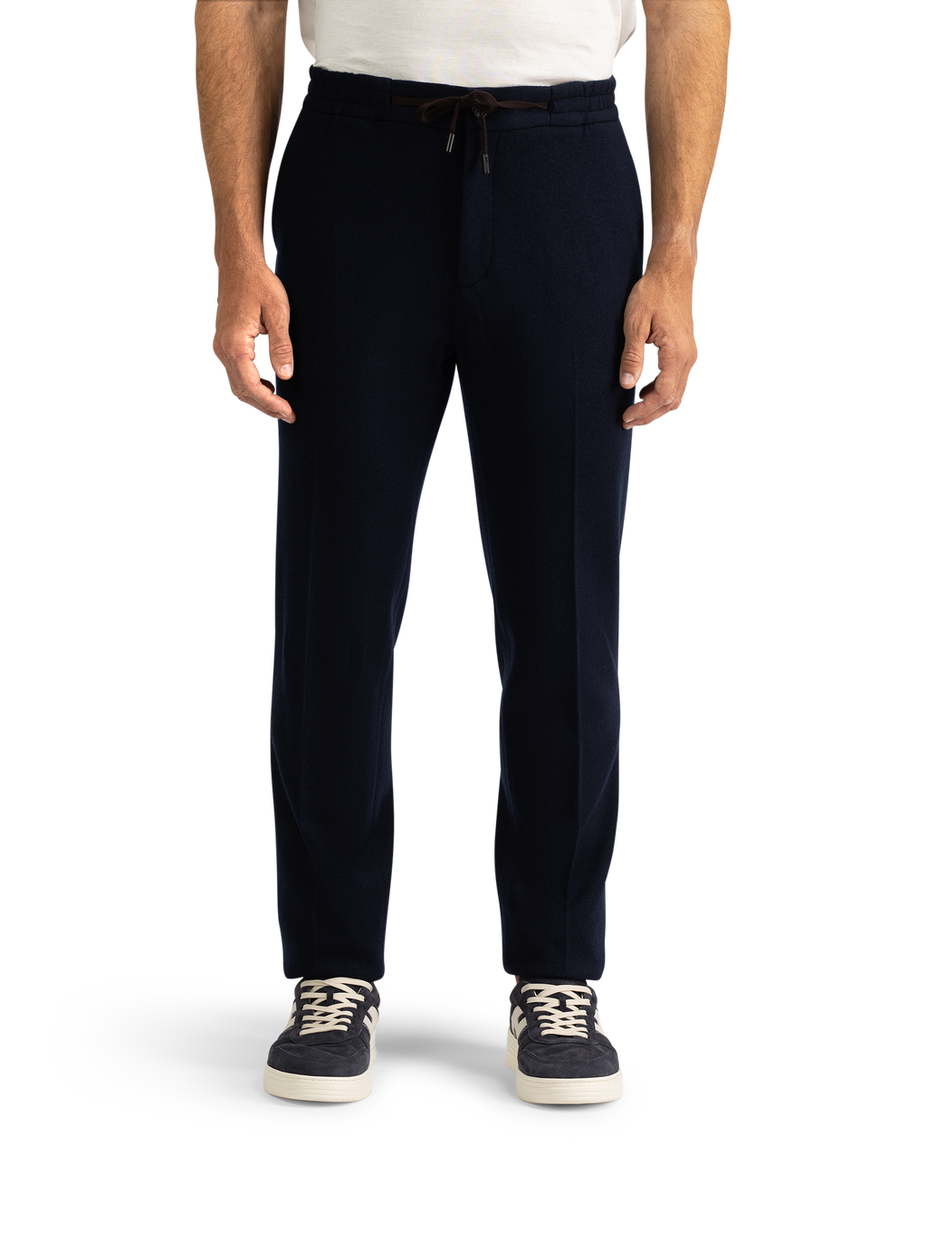 Jog pantalon van virgin wol | MODEL | FULL_WIDTH | BLUE NAVY