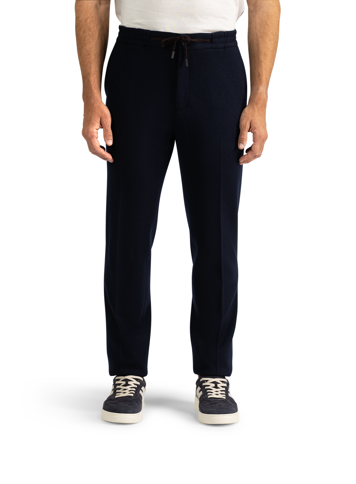 Jog pantalon van virgin wol | MODEL | FULL_WIDTH | BLUE NAVY