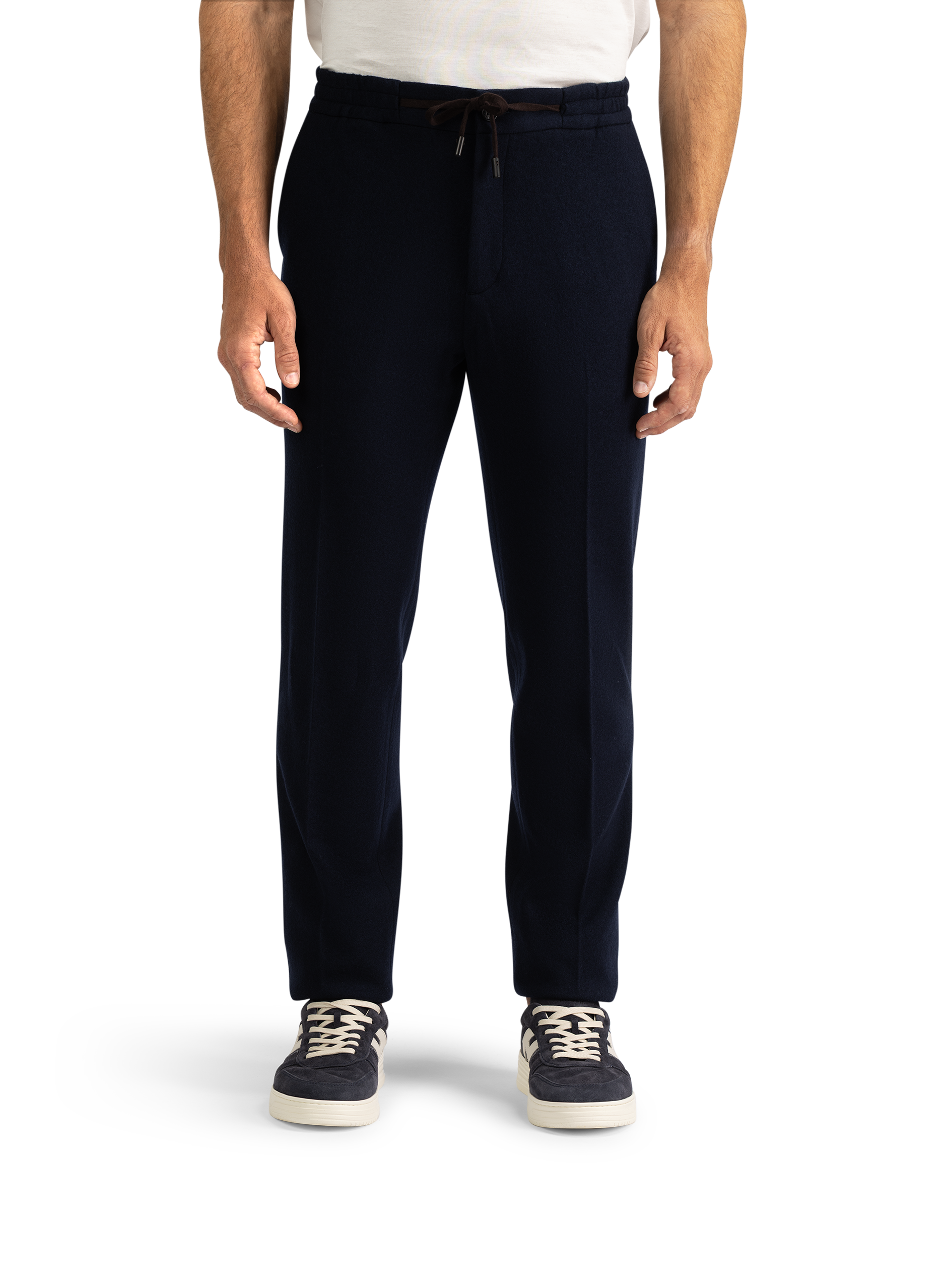 Jog pantalon van virgin wol | MODEL | FULL_WIDTH | BLUE NAVY