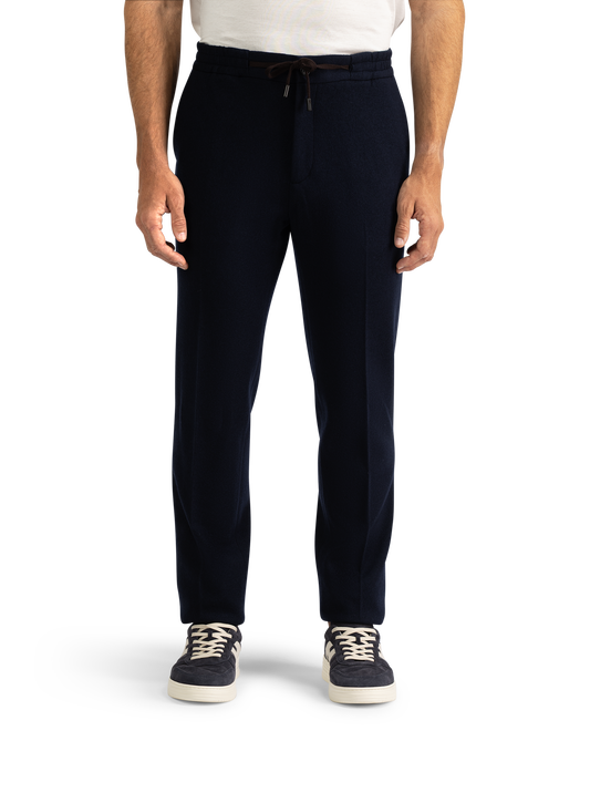 Jog pantalon van virgin wol | BLUE NAVY