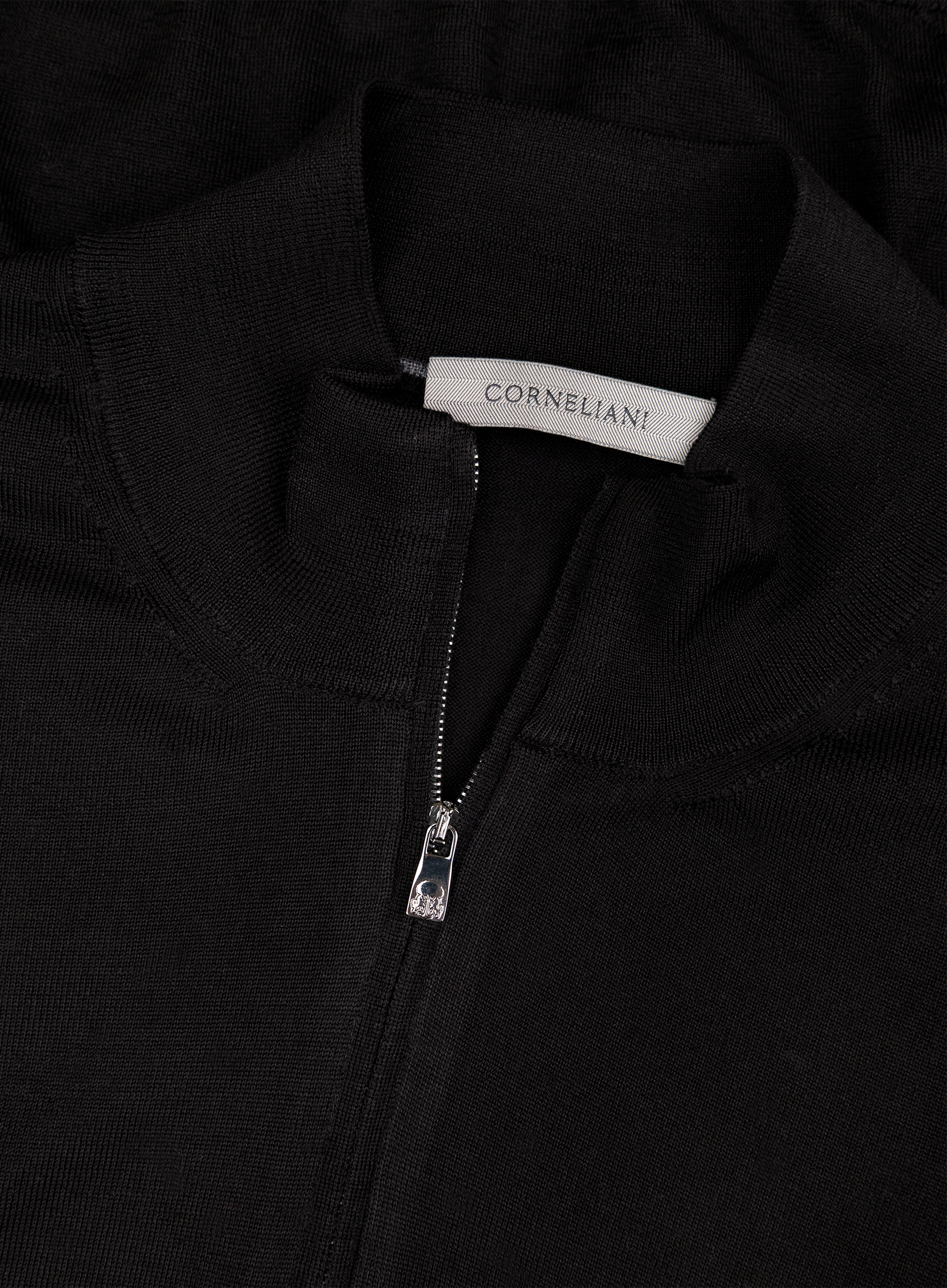 Half-zip vest van virgin wol | FULL_WIDTH | Zwart