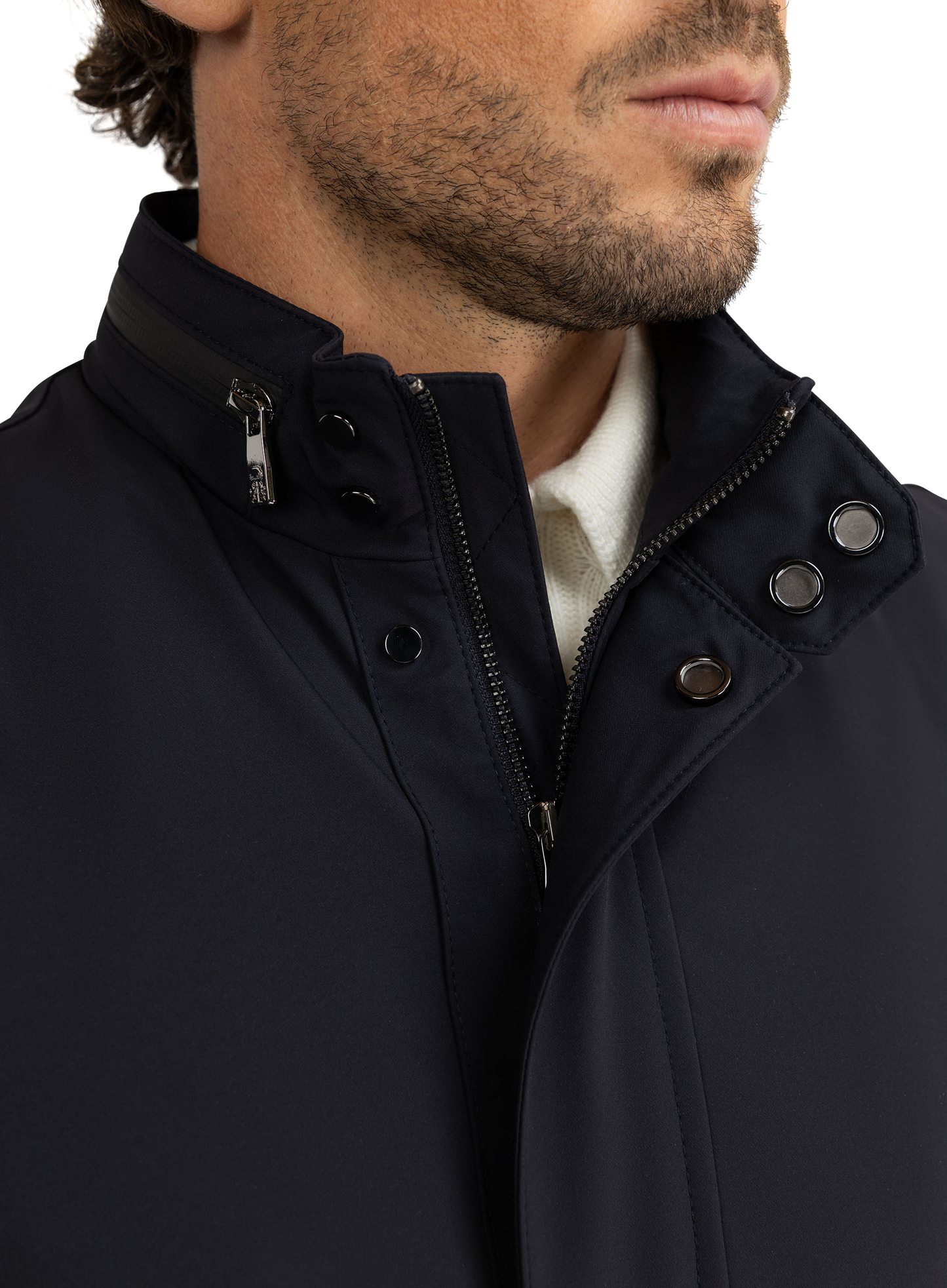 Waterafstotende jas | FULL_WIDTH | BLUE NAVY