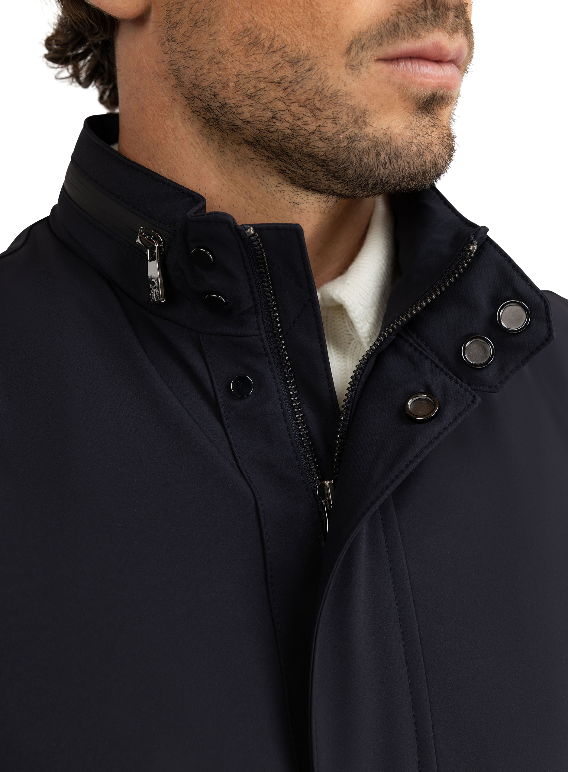 Waterafstotende jas | FULL_WIDTH | BLUE NAVY