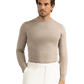 Crewneck met lange mouwen van cashmere | TAUPE