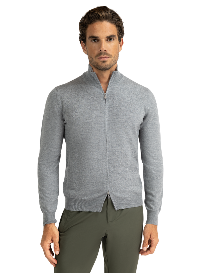 Virgin wool zip-up vest