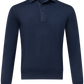 Longsleeve polo van wol | JEANS BLAUW
