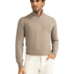 Half-zip trui van wol | Beige