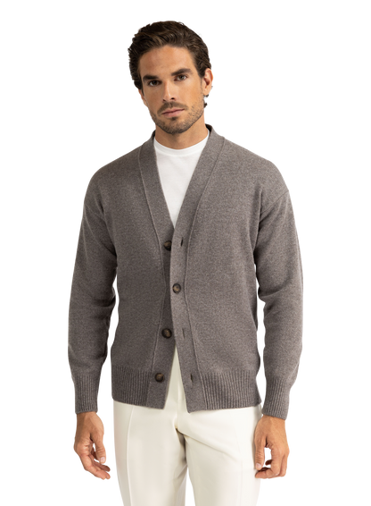 Cardigan van virgin wol | TAUPE