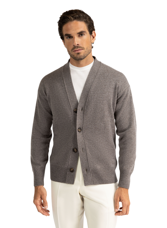 Cardigan van virgin wol | TAUPE