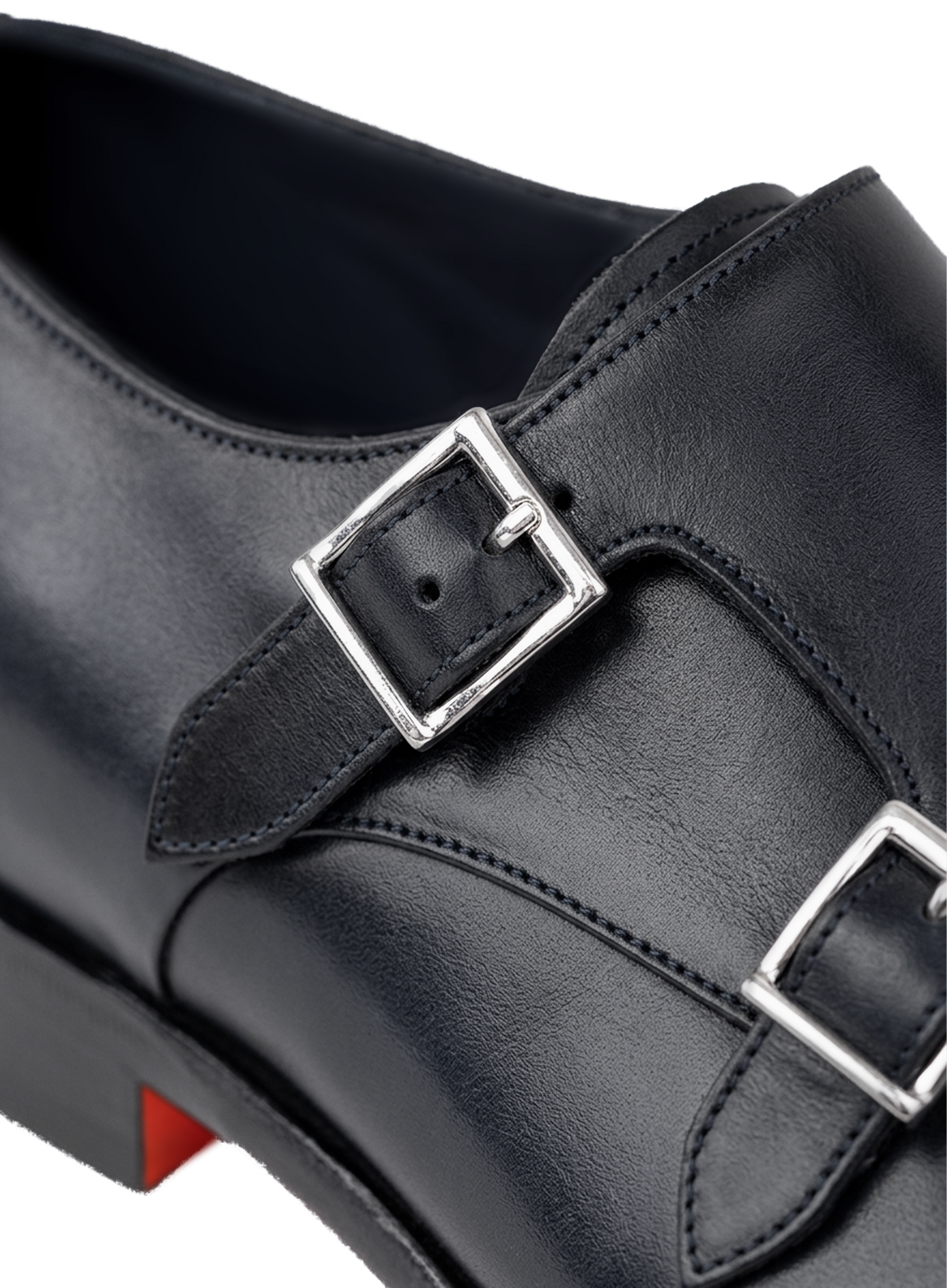 Carter dubbele gespschoenen van leer |  FULL_WIDTH |D.blauw