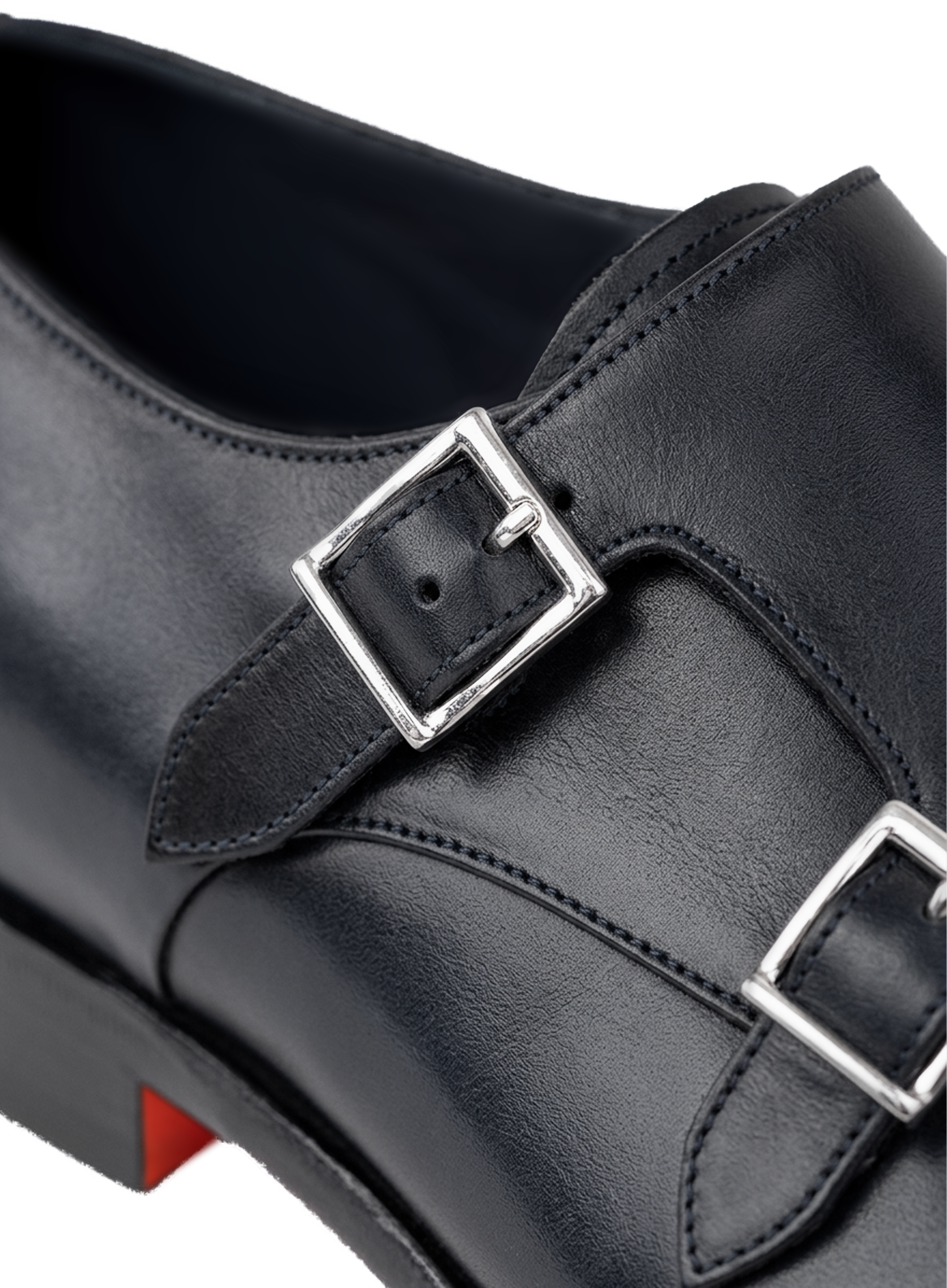 Carter dubbele gespschoenen van leer |  FULL_WIDTH |D.blauw
