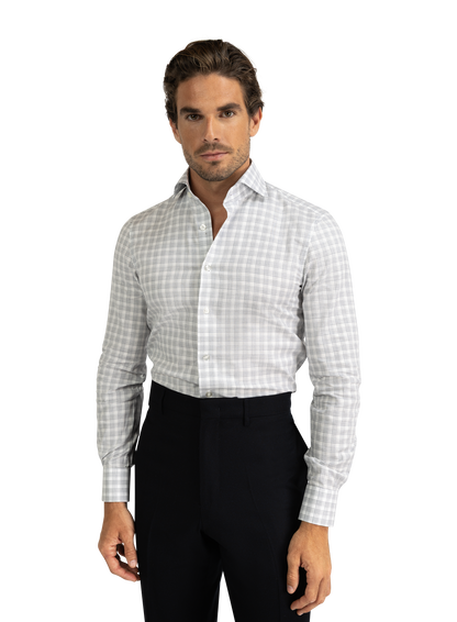 Glencheck shirt van katoen | Grijs