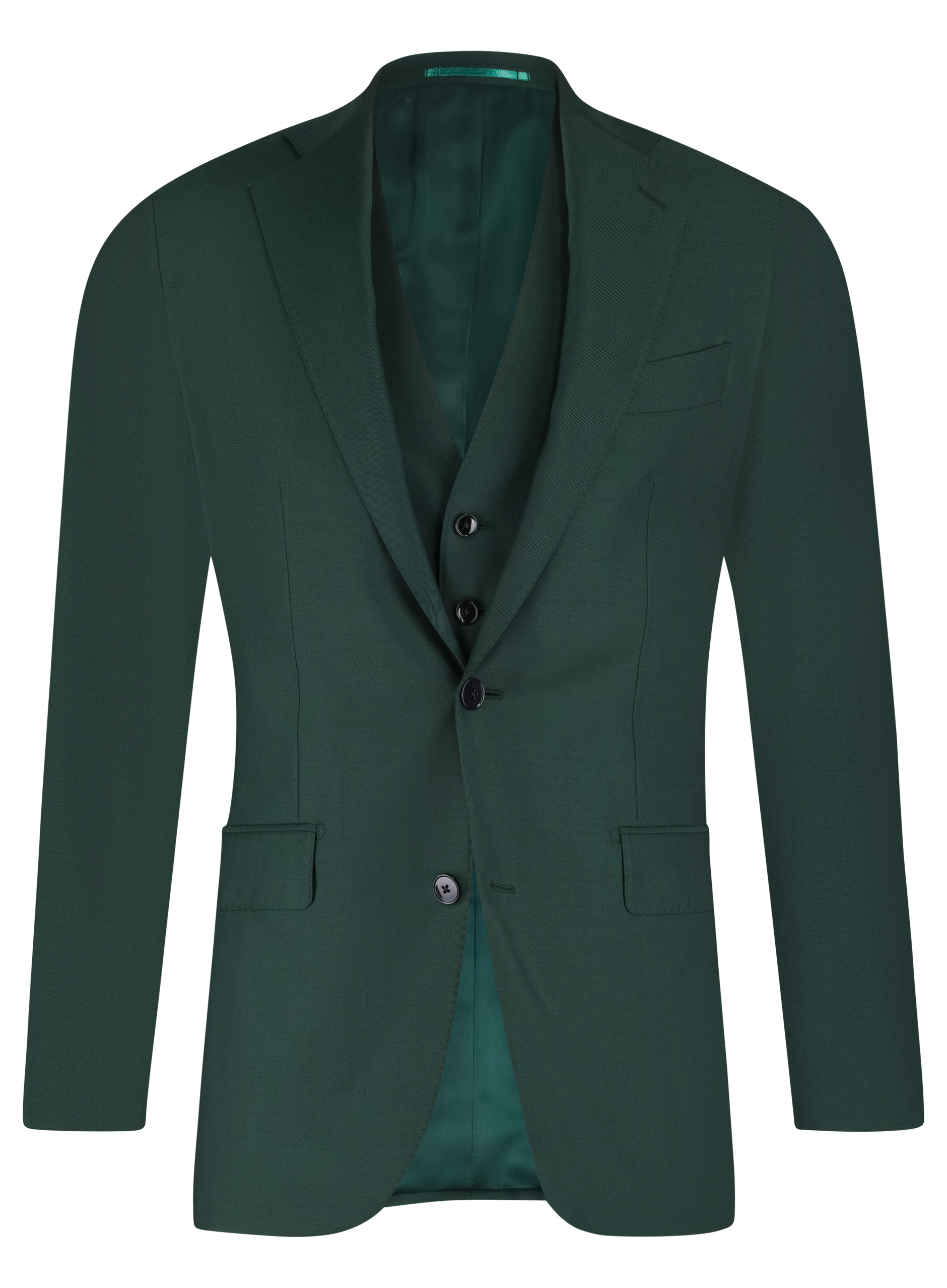 Driedelig pak van wol | Groen