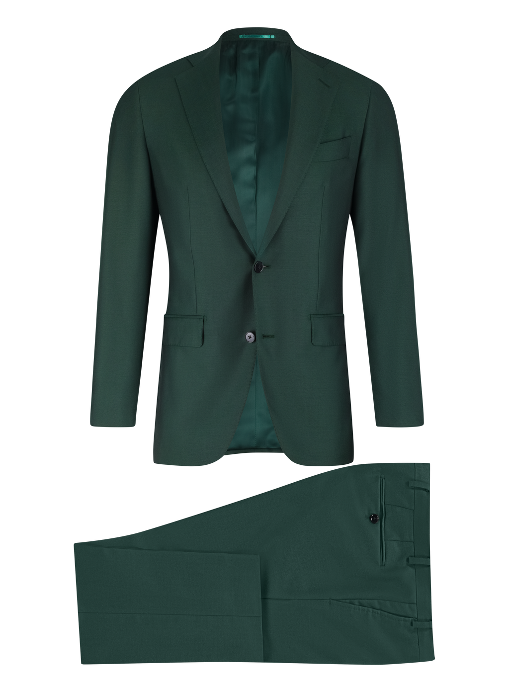 Driedelig pak van wol | Groen