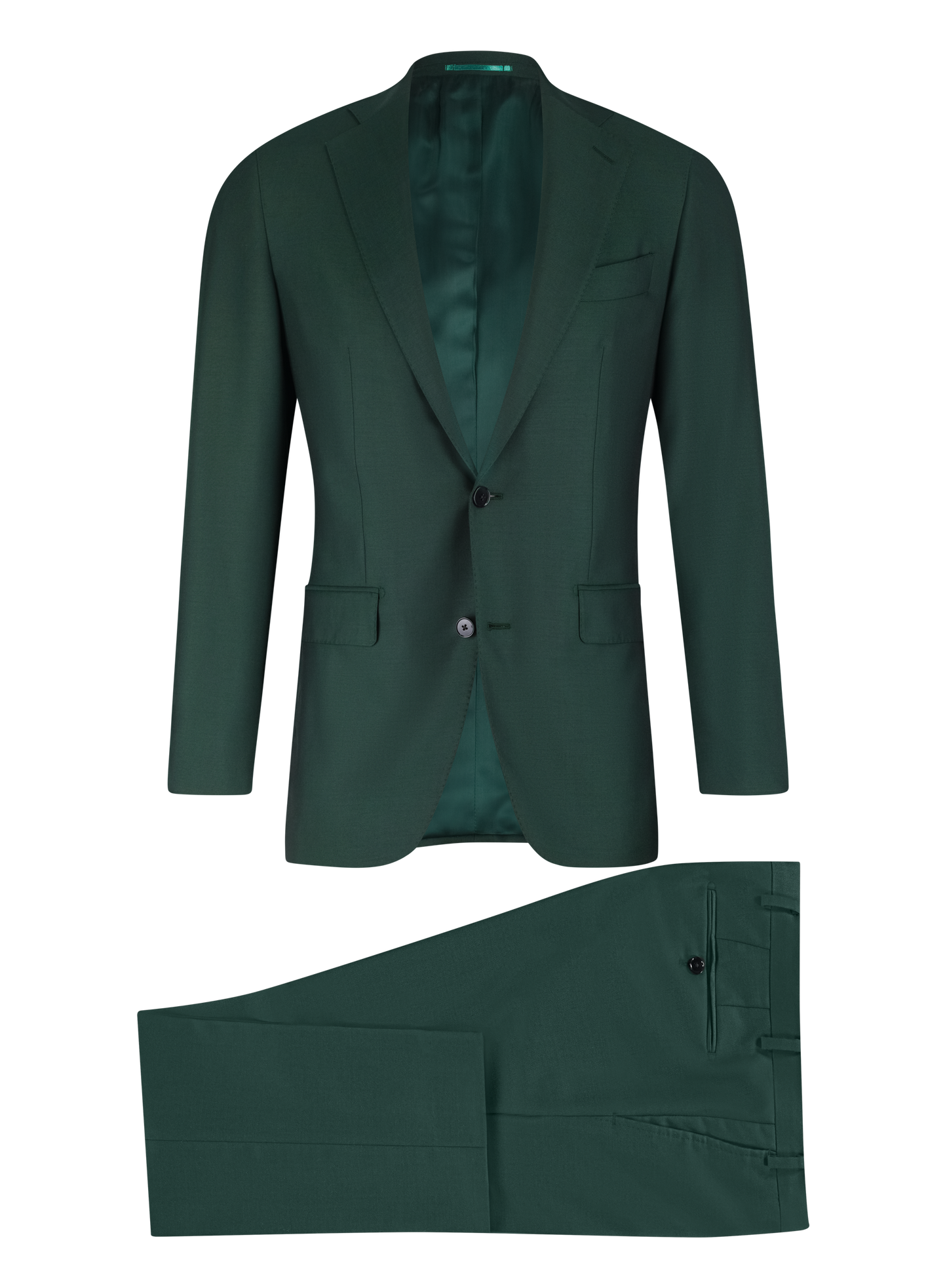 Driedelig pak van wol | Groen