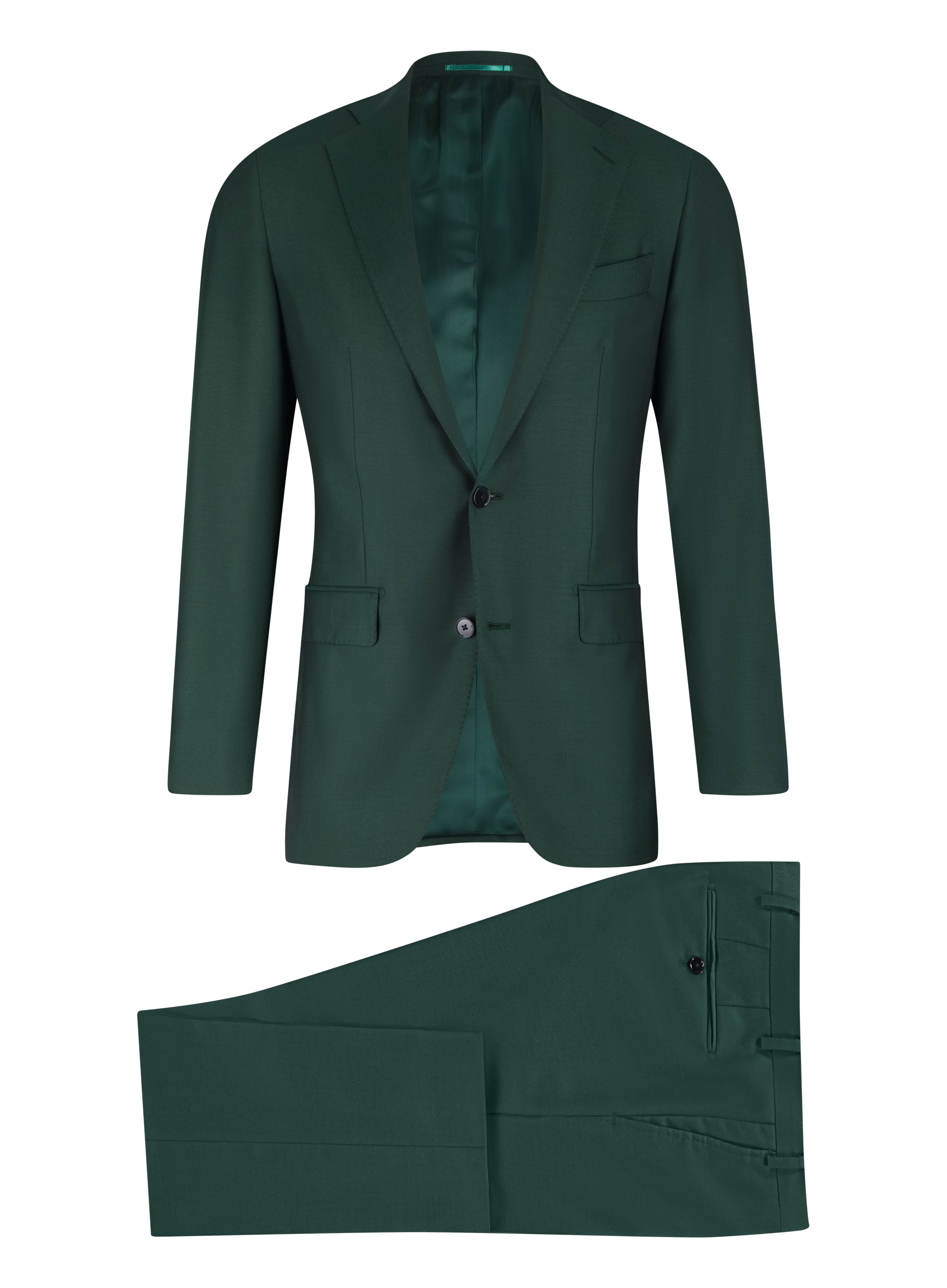 Driedelig pak van wol | Groen
